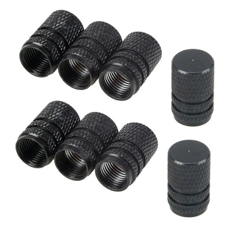 

8pcs Black Aluminum Car Auto Wheel Tire Valve Stem Air Caps Dust Cover Protector