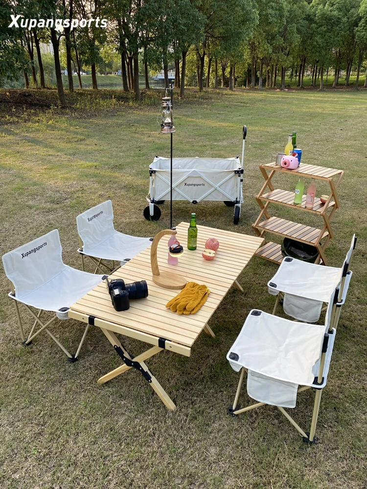 

FQ Folding Table Chair Camping Barbecue Camping Picnic Table and Chair Set