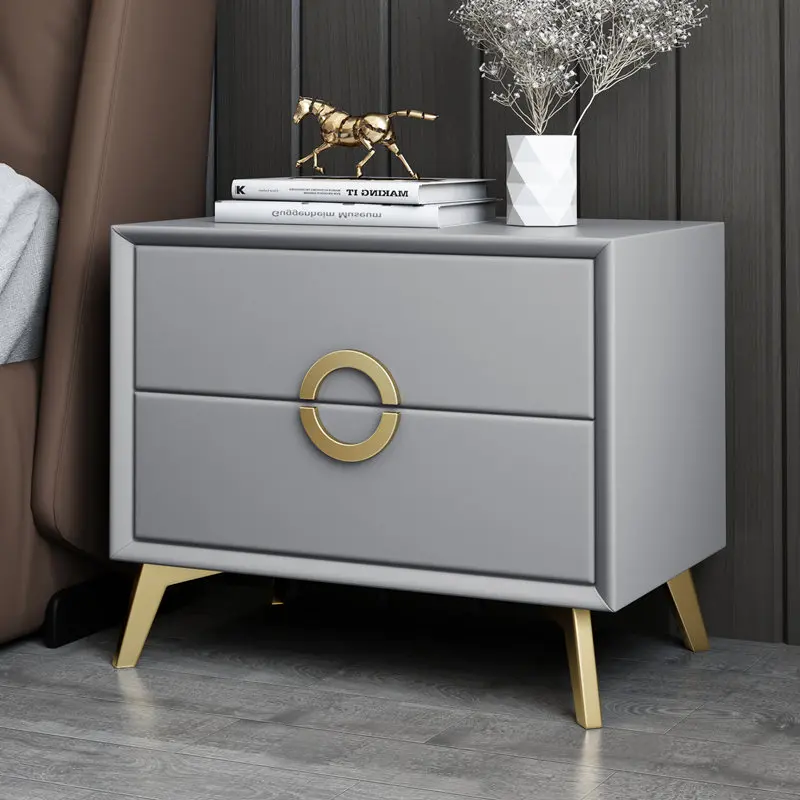 

Bedroom Cabinets Nightstand Minimalist Bedside Tables Low Nightstand Nordic Wooden Gold Mesitas De Noche Home Furniture WK50NS