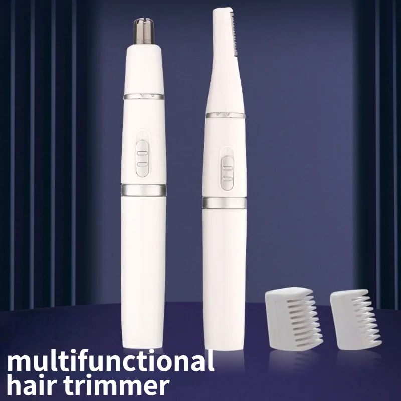 

2in1 Nose Hair Trimmer Clipper Mini Portable Eyebrow Cutter Shaver Electric Facial Hair Removal Cleaner Multifunctional Trimmer