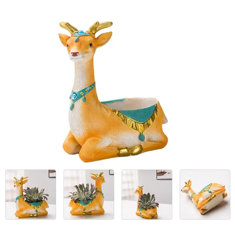 

Animal Deer Resin Succulent Planter Flower Plant Pot Home Cartoon Artware