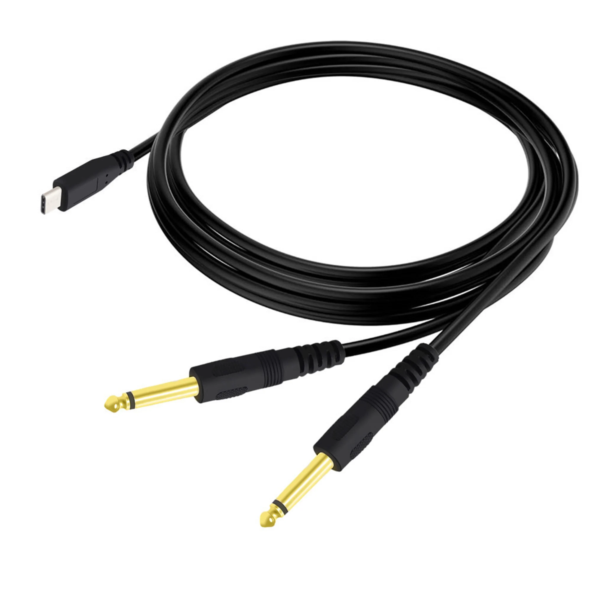 USB Type C для двойного 6 35 мм 1/4 дюйма Mono TS Splitter Y Аудиокабель Шнур смартфона планшета