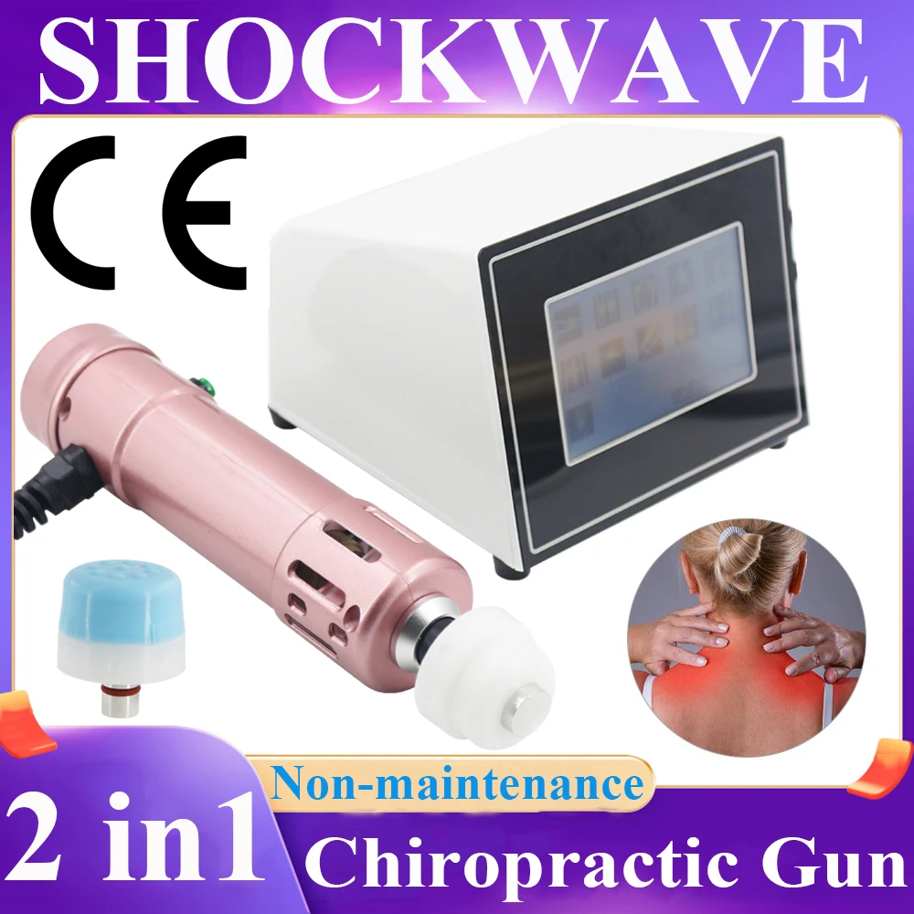 

2 In 1 Shock Wave Chiropractic Adjusting Tool For 2022 New ED Massager Shockwave Therapy Machine Body Relief Pain Massage Gun