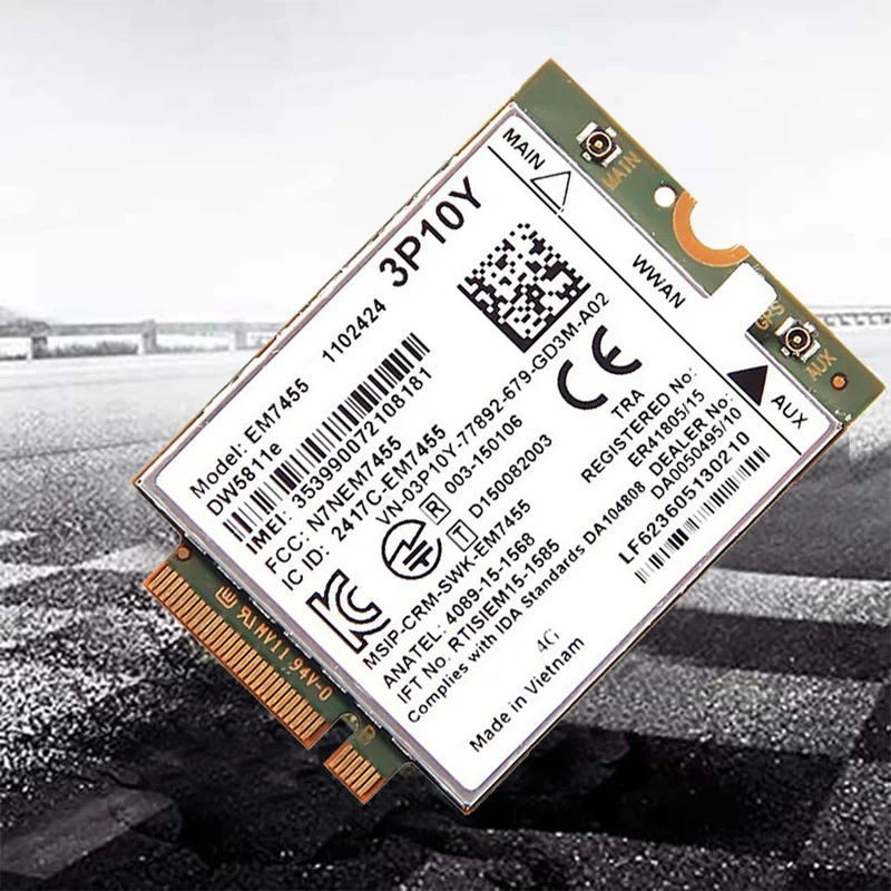 EM7455 DW5811E 4G модуль 3P10Y CAT6 для DELL E7270 E7470 E7370 E5570 E5470 запасные части аксессуары