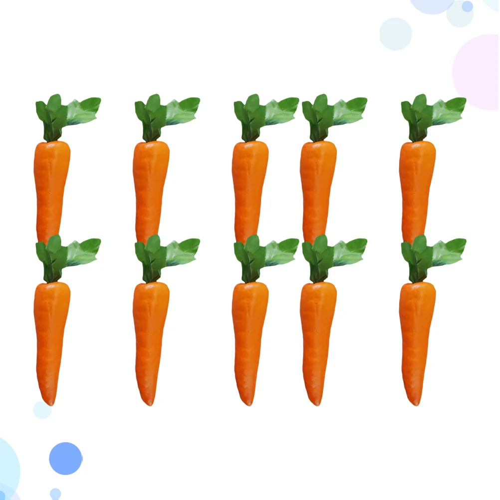 

10pcs Simulation Carrot Carrot Artificial Vegetable Carrots Pretend Play Rabbit Bunny Carrot for Home Kitchen Pub Decoration