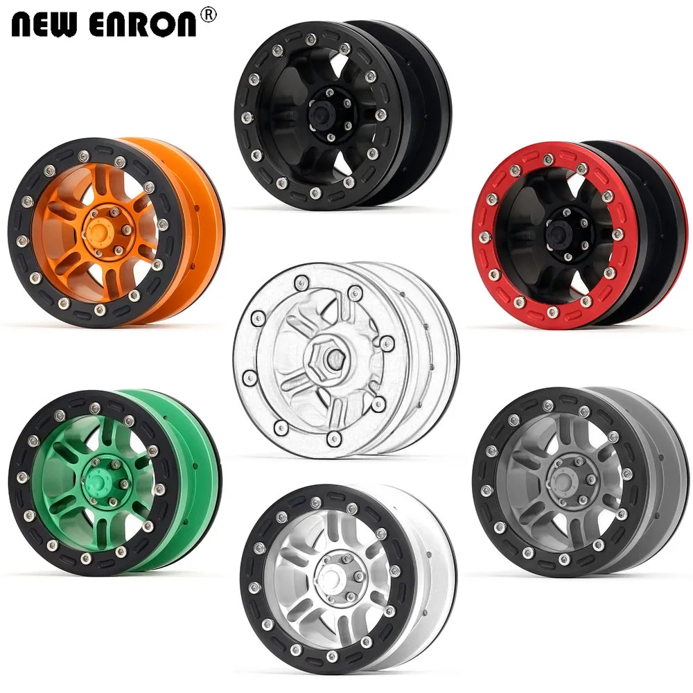 

NEW ENRON 4Pcs 2.2" Alloy 6 Double-spokes Beadlock Wheels Rim for 1/10 RC Crawler Axial SCX10 II 90046 90053 RR10 TRX-4 KM2 YETI