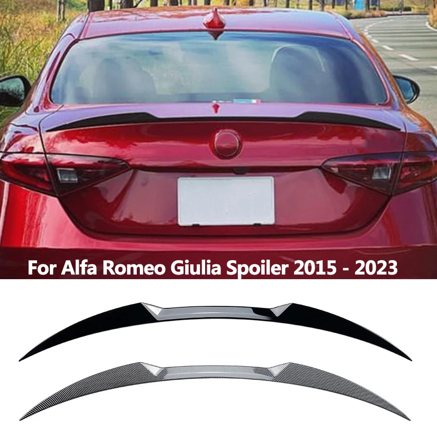 

Автомобильные задние крылья, фиксированный спойлер, заднее крыло, автомобильное фиксированное ветровое крыло для Alfa Romeo Giulia, спойлер 2015-2023, глянцевый черный аксессуар