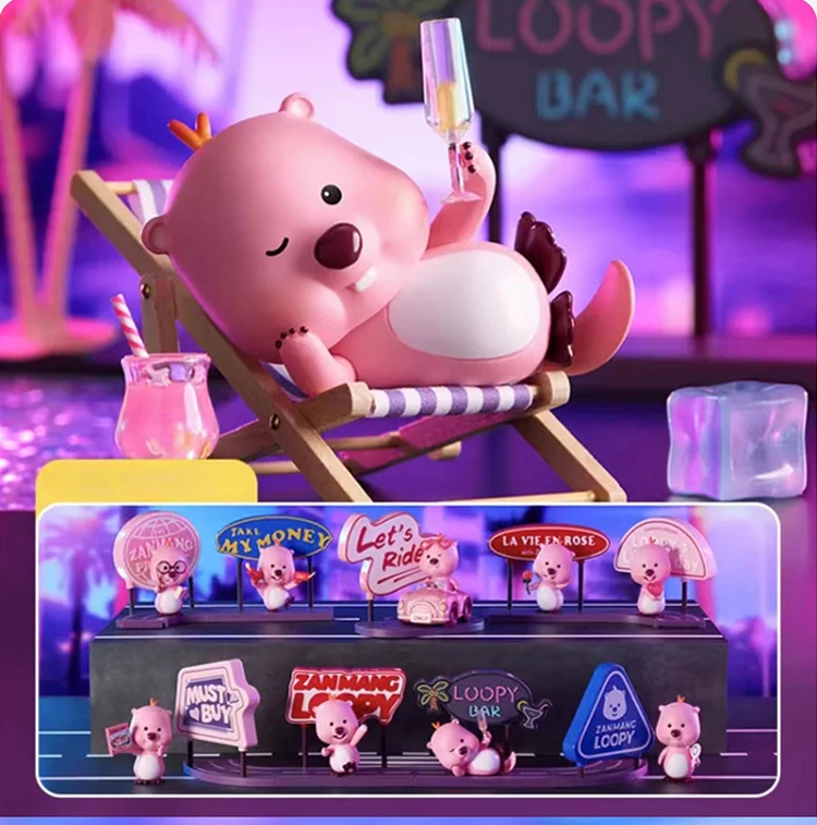 MINISO Loopy персонажи слепая коробка неоновая дорога серия Mystery Box Kawaii модель игрушки