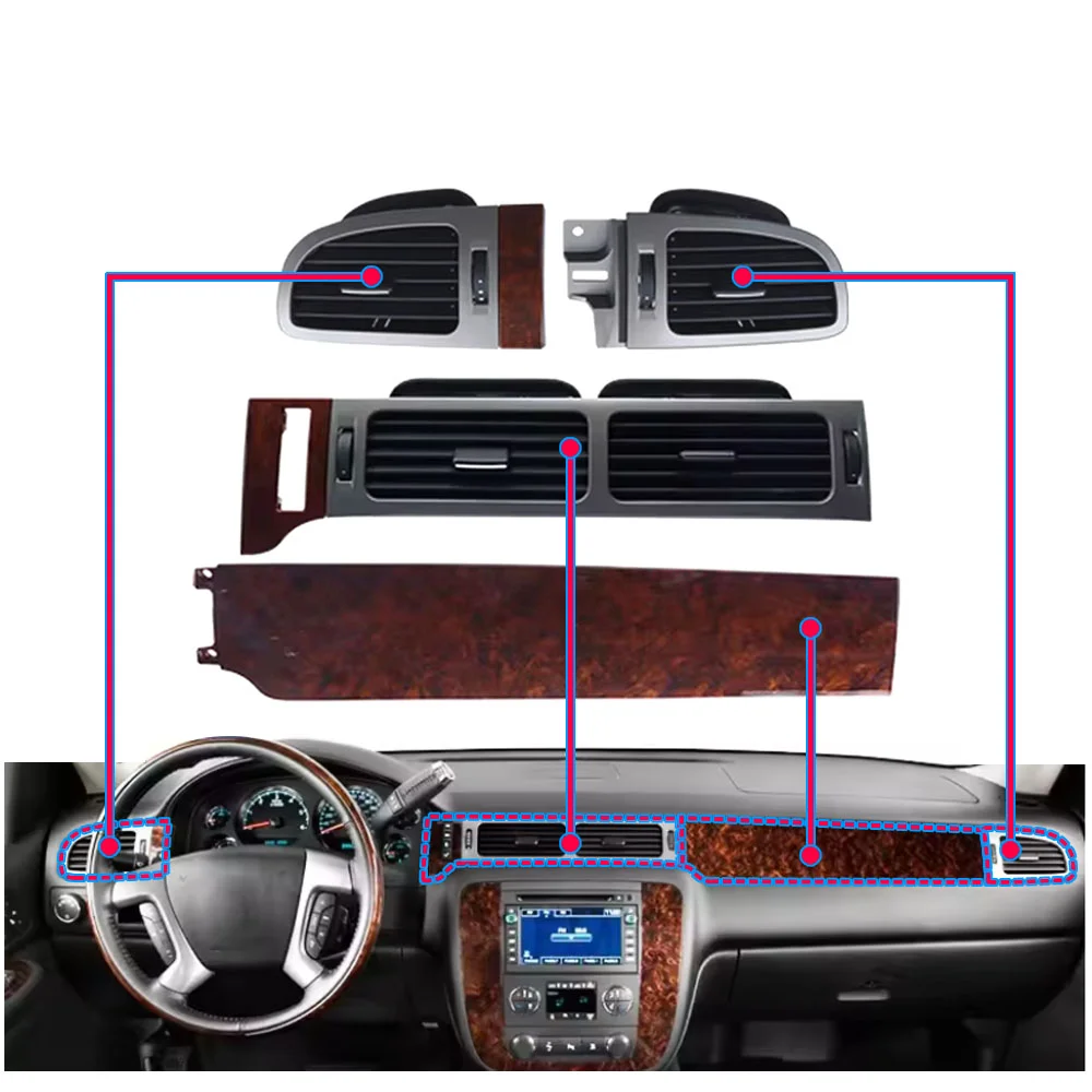 Фото Вентиляционная решетка кондиционера для GMC Yukon, Chevrolet Suburban, Tahoe 2007-2014, аксессуар для приборной панели автомобиля №1