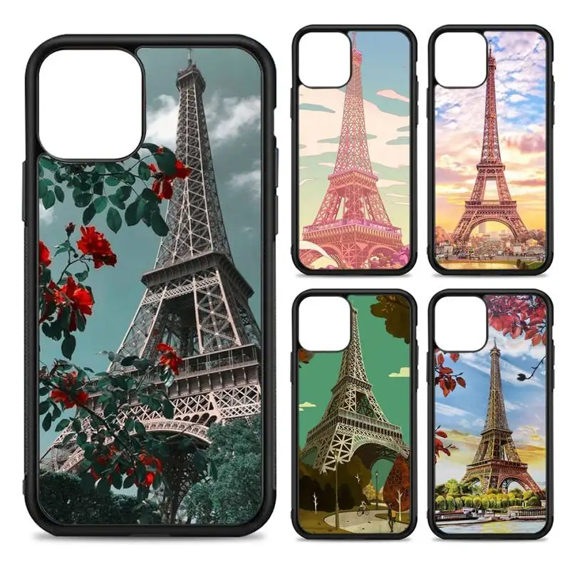 

Eiffel Tower Phone Case Silicone PC+TPU Case For iPhone 14 11 12 13 Pro Max 8 7 6 Plus X XR Hard Fundas