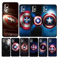 marvel captain america shield for samsung galaxy a52s a72 a71 a52 a51 a12 a32 a21s 4g 5g tpu soft black silicone phone case capa