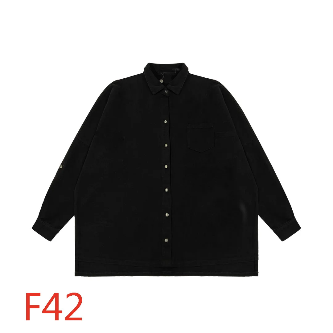 

F42 Patch Leather Cross Flower Patch Leather Embroidery Casual Jacket Shirt Clothes Personality Retro Fashion Blue Series