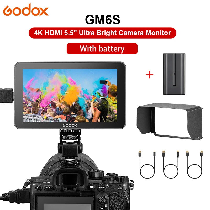 

Монитор GODOX GM6S портативный, 5,5 дюйма, 4K, HDMI, сенсорный экран
