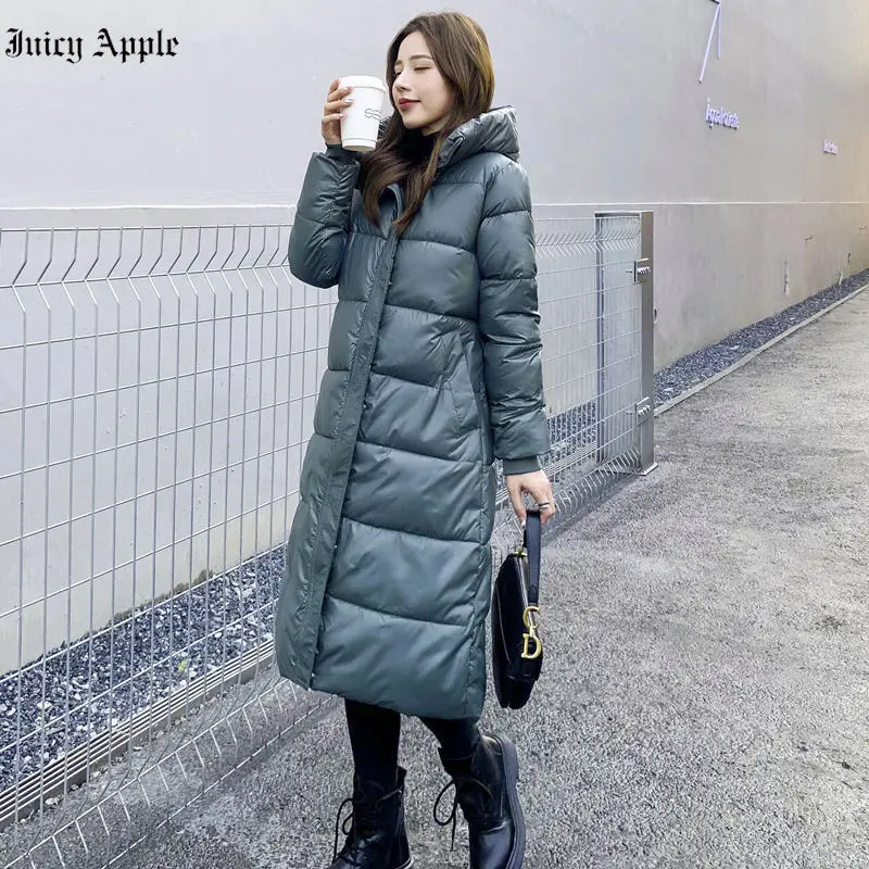 Winter Jackets 2022 Woman New Fashion Parkas Zipper Hooded Warm Coat Slim Jacket Female Clothing Casual Long Outwear Office Lady