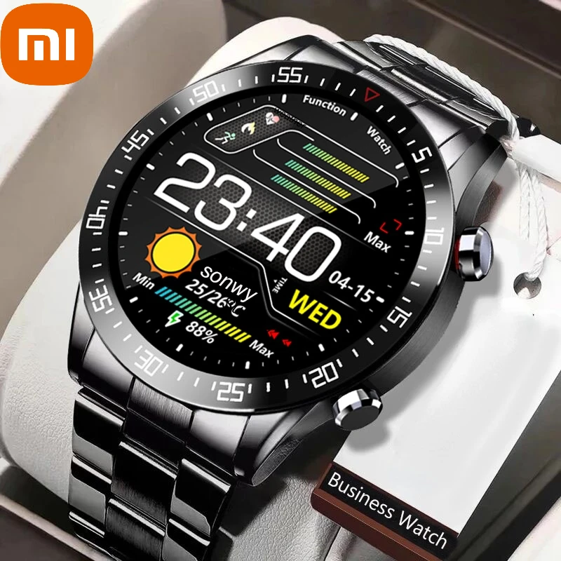 

xiaomi New Steel Band Smart Watch Men Sport Activity Fitness Heart Rate Monitoring Waterproof Music Smartwatch For Android IOS