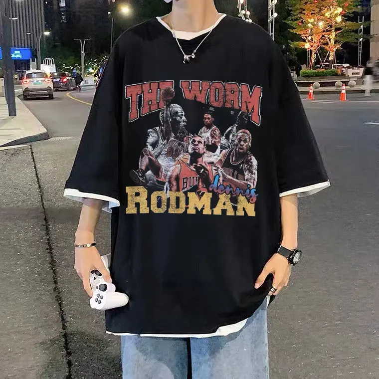 

The Worm Dennis Rodman Tshirt Streetwear Men Women Hip-Hop T Shirts Boys Basketball T-shirt Mob Travis Scotts Astroworld Tees