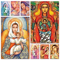 new 5d diamond mosaic religion mother child full diamond painting embroidery cross stitch virgin father son home decor e073