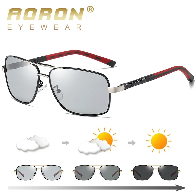 

AORON Brand Design Fashion Men's Photochromic Polarized Sunglasses Outdoor Driving Glasses Safety Goggles UV400 Anti-glare