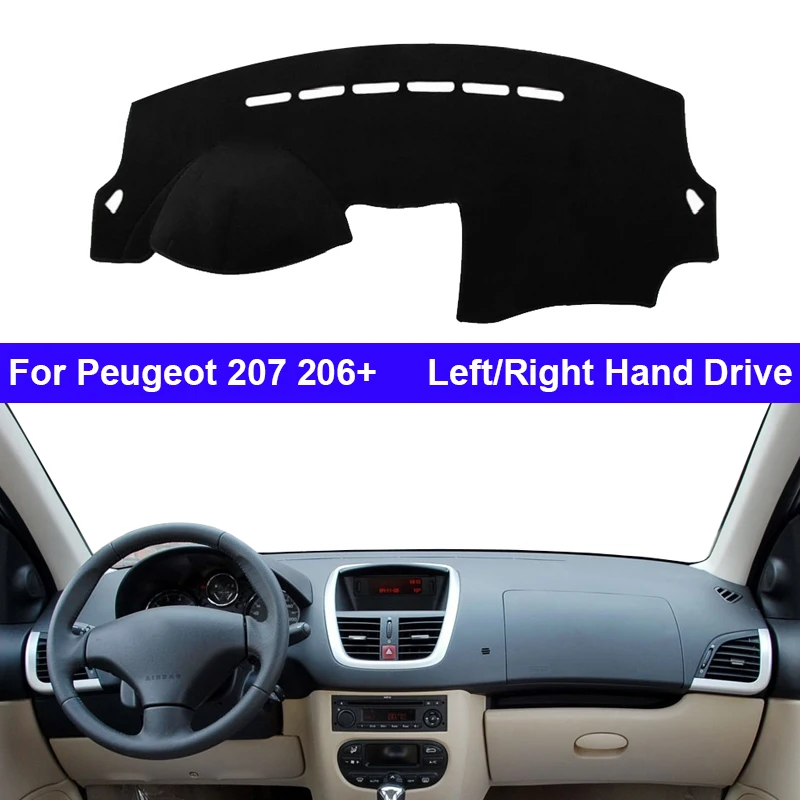 Car Auto Inner Dashboard Cover For Peugeot 207 206+ Dash Mat Dashmat Carpet Cape Sun Shade Pad Rug Anti-UV Protector