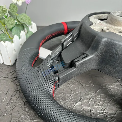 Руль с красной строчкой и кожаной перфорацией, подходящий для Golf 7, оригинальный руль GTI