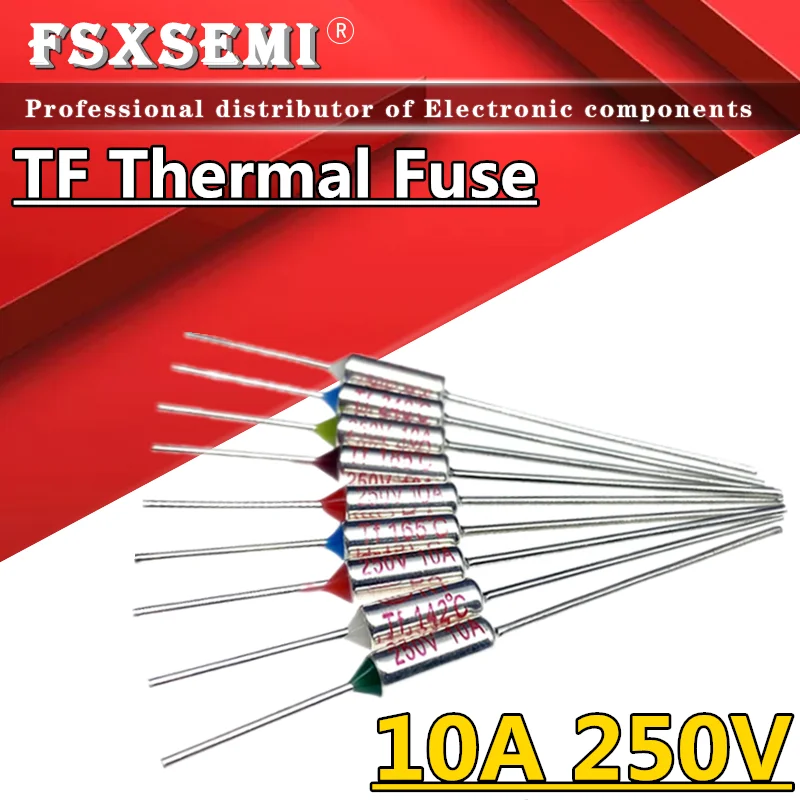 

10A 250V TF Thermal Fuse RY Temperature 65C 85C 100C 105C 100C 120 135 152C 165C 172C 185C 192C 200C 240C 255C For Rice cooker