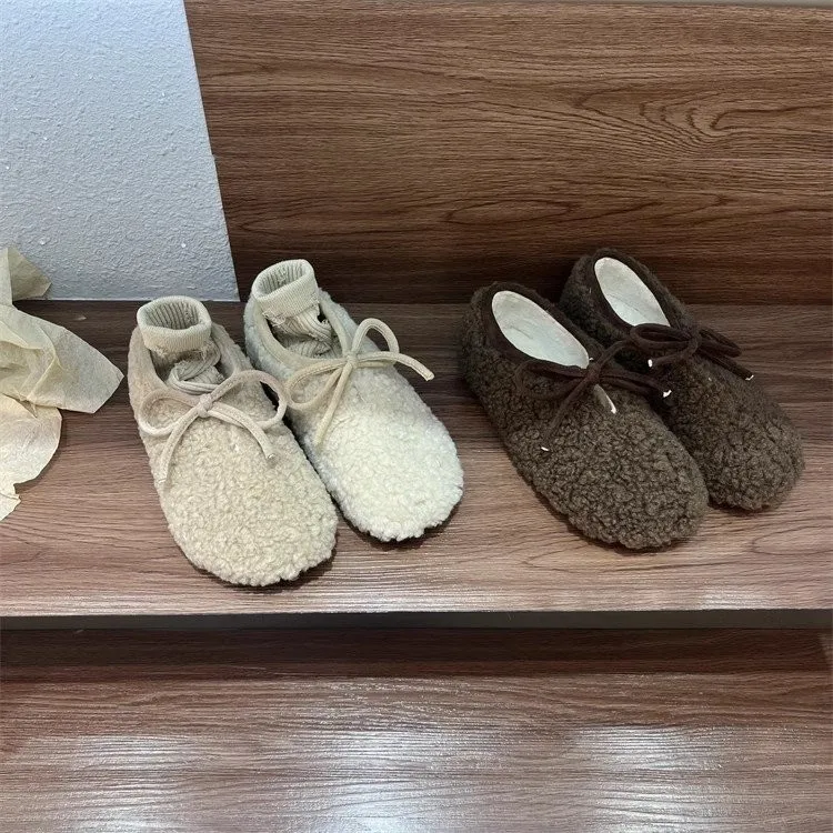 Женские и стильные меховые туфли в стиле ретро осень зима плоская подошва лесной