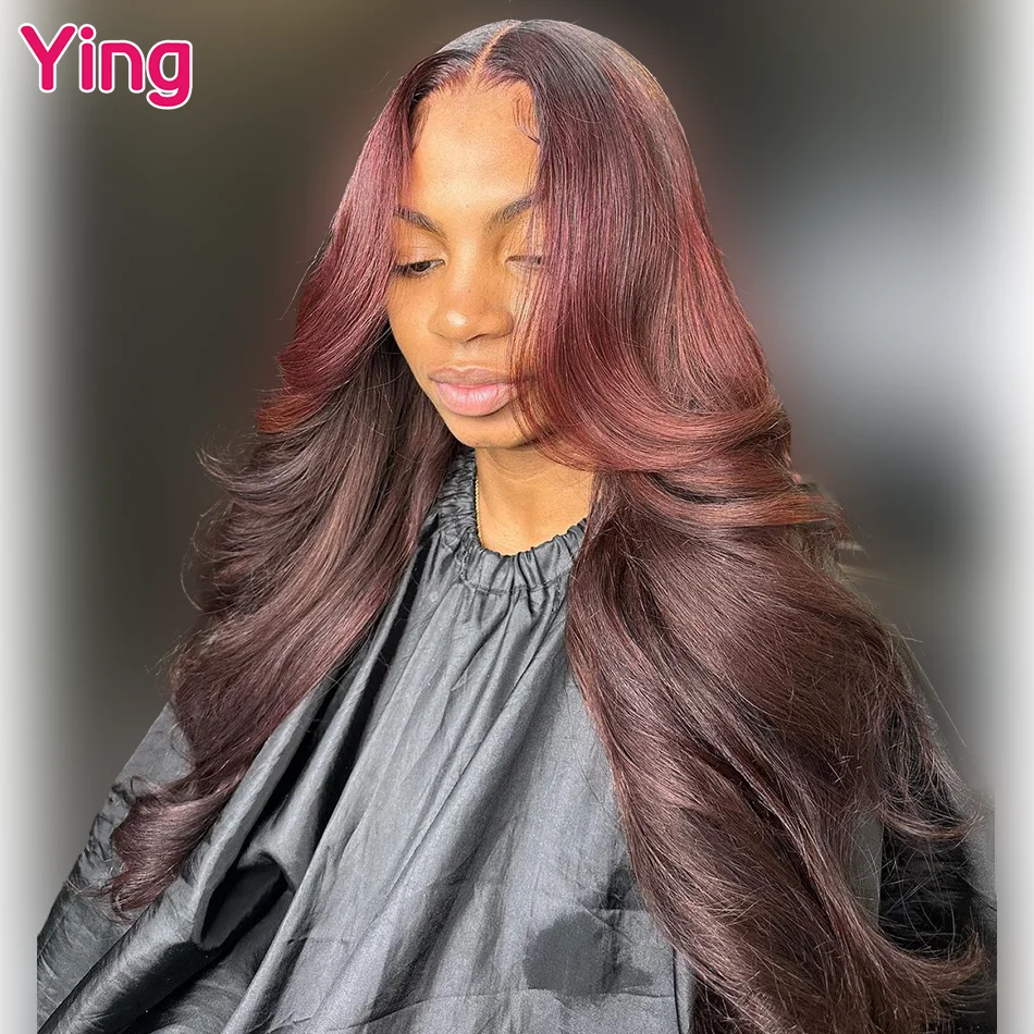 

Парик кружевной фронтальный Ying Hair 99j Omber Brown 13x 6, парик без повреждений из человеческих волос 5x5, парик с прозрачной застежкой на сетке 13x4, пари...