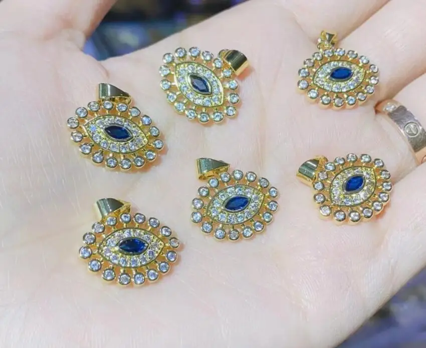 

Цепочка с подвесками из фианита для изготовления ювелирных изделий, золотистая подвеска, аксессуары оптом df3s, 1 шт.