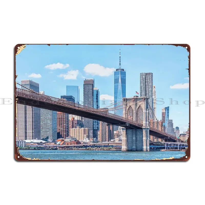

Бруклинский мост, металлический гаражный знак гараж, создайте персонализированный клубный жестяной знак, постер