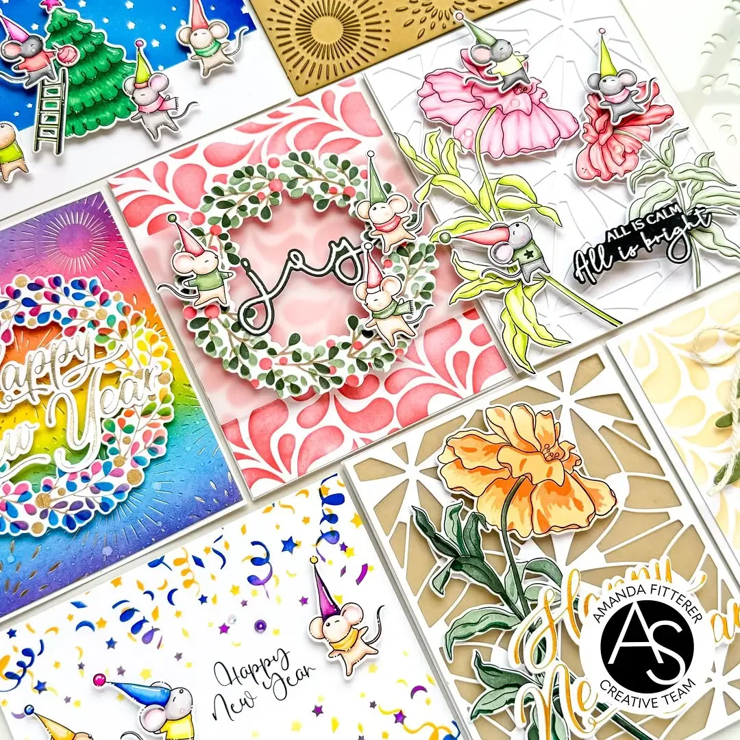 Рождественские праздничные металлические штампы с цветами и звездами