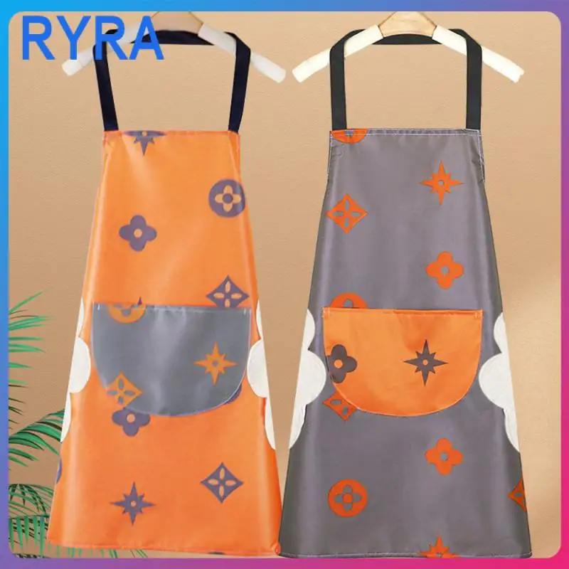 

Waterproof Household Work Clothes Korean Version Oil-proof Dining Waist Large-capacity Pocket Storage 1pcs Kitchen Clothes Apron