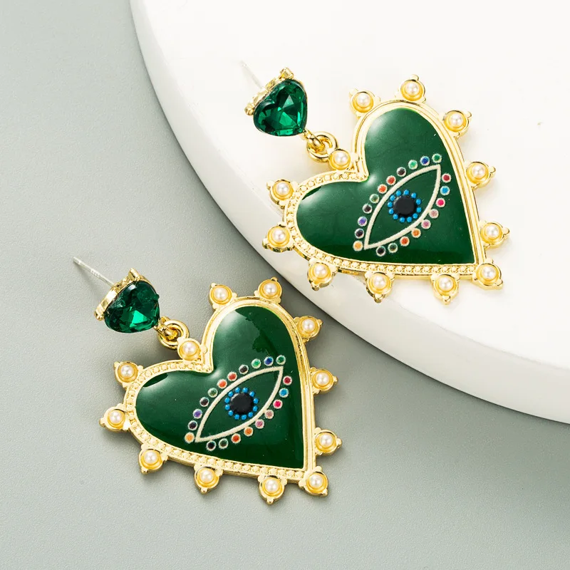 1 пара 4 3x3 3 см европейский стиль преувеличение в форме сердца дьявольский глаз