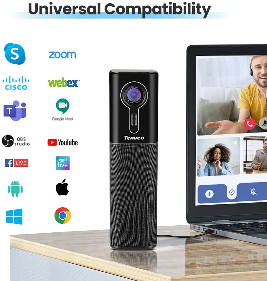 Вебкамера для отслеживания лица CM1000 с разрешением 2K @ 60fps все в одном 4 микрофонами