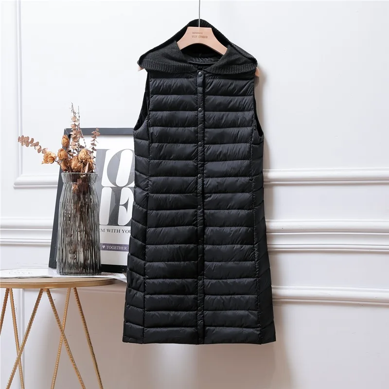 Autumn Winter Women Down Vest Literary Sleeveless Jacket Female Warm Duck Feather Coat Windproof Light Weight Puffer Waistcoat
