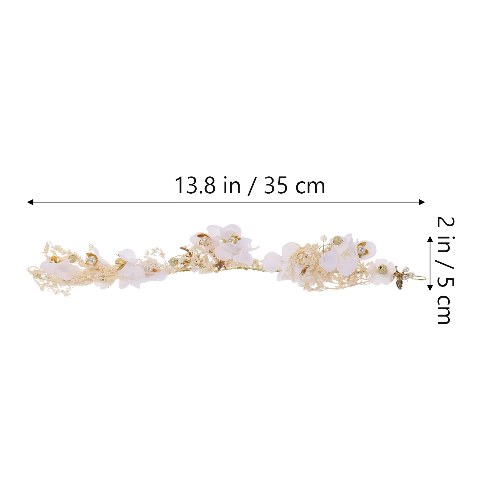 

Свадебная тиара с сушеными цветами, Женские аксессуары для волос, повязка на голову Grland для украшения (белый)