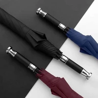 new vinyl golf umberalla for rain exquisite rib long handle business umbrella solid color fiber straight umbrella rain equipment