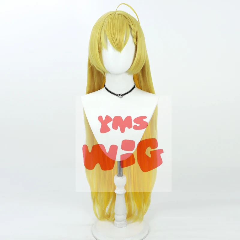 Game Blue Archive Wanibuchi Akari Косплей Парик 95 см Длинные желтые смешанные термостойкие