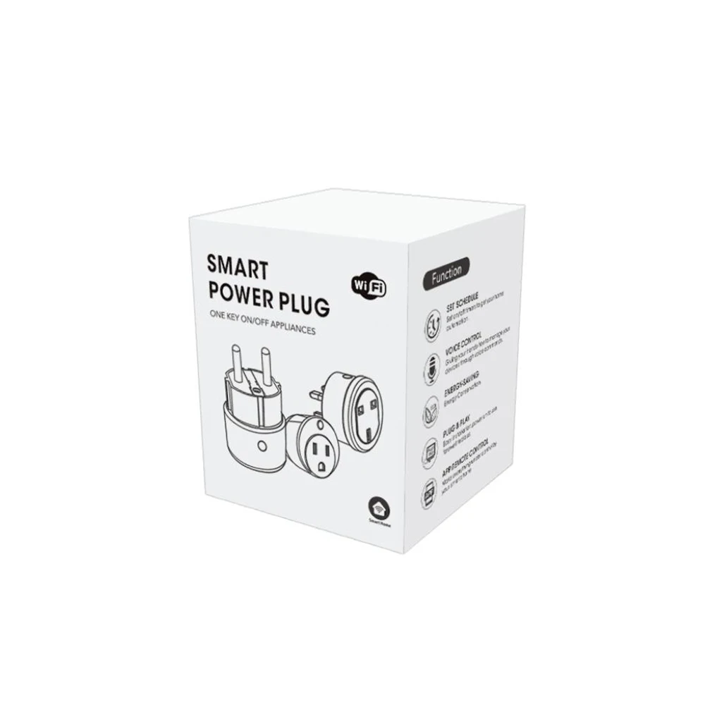 

WiFi Socket EU 10A/16A Power Monitor Timing Function Tuya SmartLife APP Control Works Smart Plug With Alexa Google Assistant