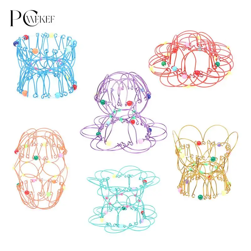 

1PC Magic Mandala Flower Basket Toy Multiple Changes Magic Iron Hoop Toy Anxiety Relief Easy to Carry Creative Finger Toys