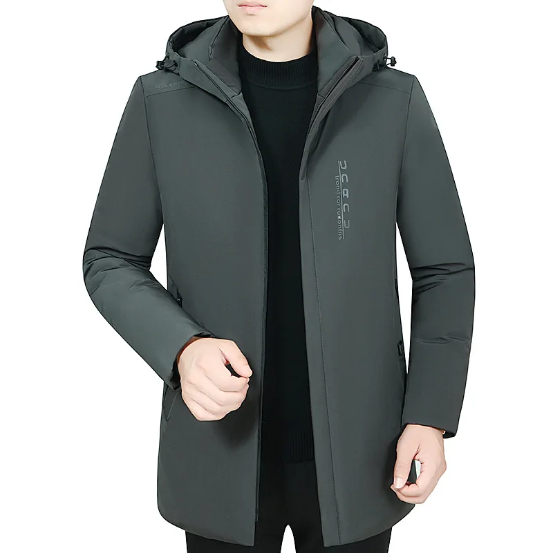 New winter new mid-length cotton coat thickened plus size dad hooded cotton coat thickened coat men's coat