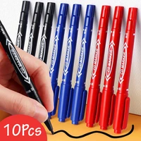 10pcsset double tip art black blue ink permanent paint marker pen for plastic wood stone metal glass doodling marking graffiti