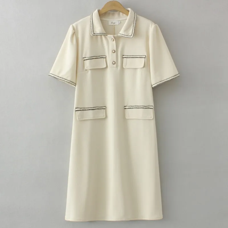 

Plus Size Dresses Women 2023 Summer Waffle Chic One-Piece Oversized Curve Clothes F72-BY615