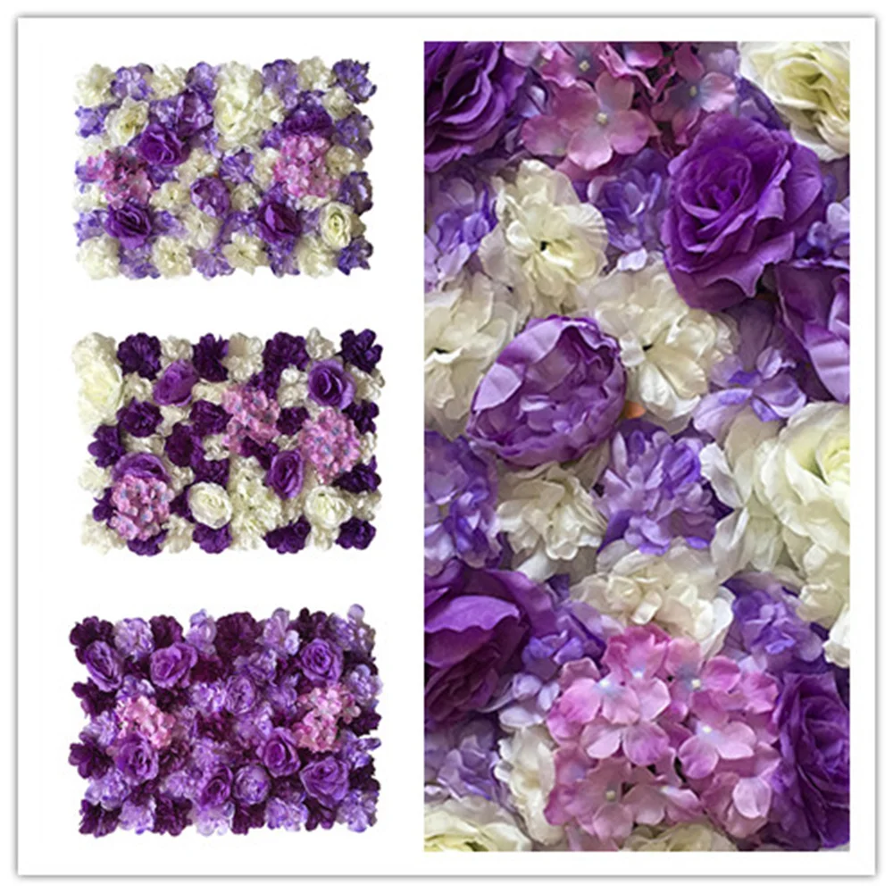 

40x60cm 3D Wedding Artificial Flower Wall Panel Home Party Ecor Baby Shower DIY Gift Silk Rose Flower Backdrop Decoration