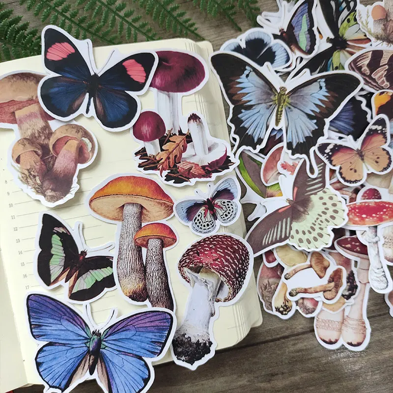 

22pcs/pack Mushroom Butterfly Stickers/Scrapbooking Stickers /Decorative Sticker /DIY Craft Photo Albums