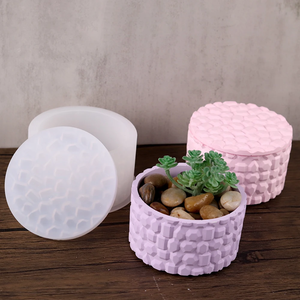 

Concrete Diamond Vase Silicone Mold DIY Handmade Plaster Epoxy Resin Candle Jar Jewelry Storage Box Casting Molds Home Decor