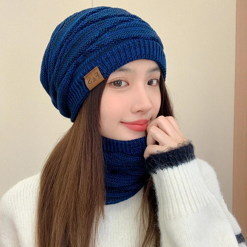 

Women's Winter Warm Beanies Knitted Hat Scarf Set Two Pieces Winter Set New Design