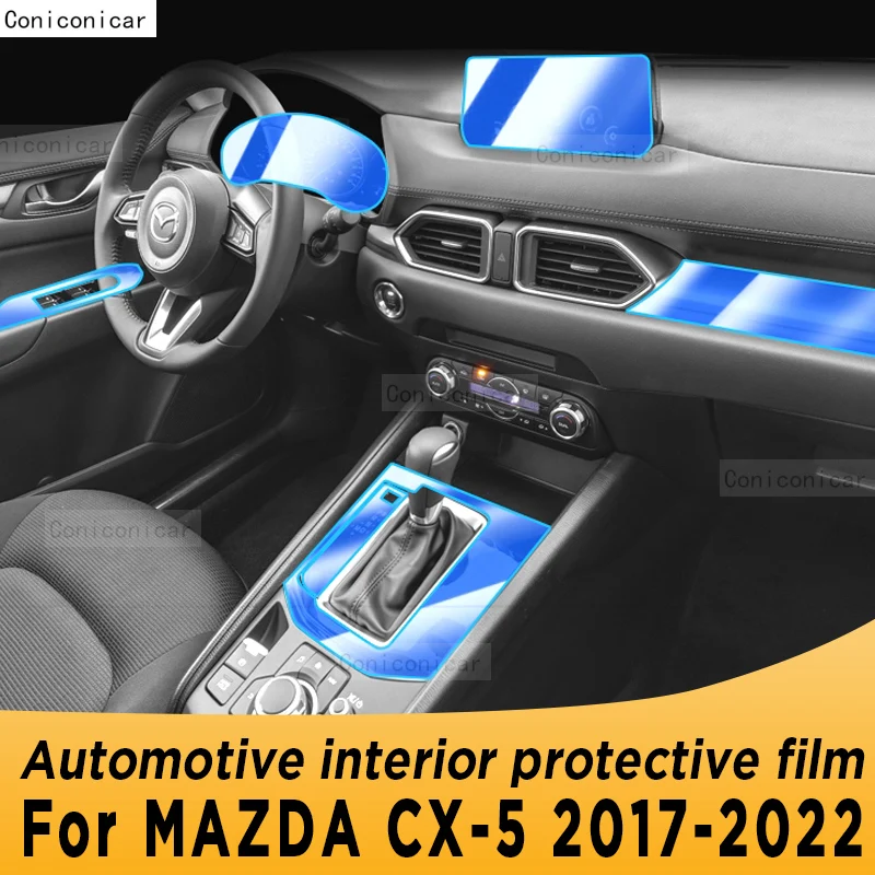 

For MAZDA CX-5 CX5 2017-2022 Car Interior Center Console GearBox Panel Navigation Transparent TPU Protective Film Anti-scratc