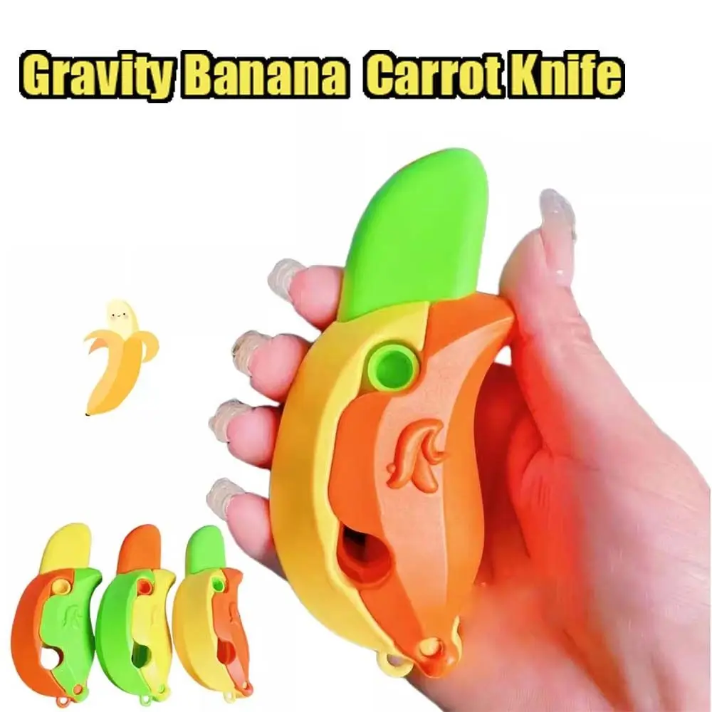 

Mini Model Gravity Banana Toy Fidgets 3D Printing 3D Gravity Carrot Toy Push Card Decompression Toy Fidget Carrot Toys