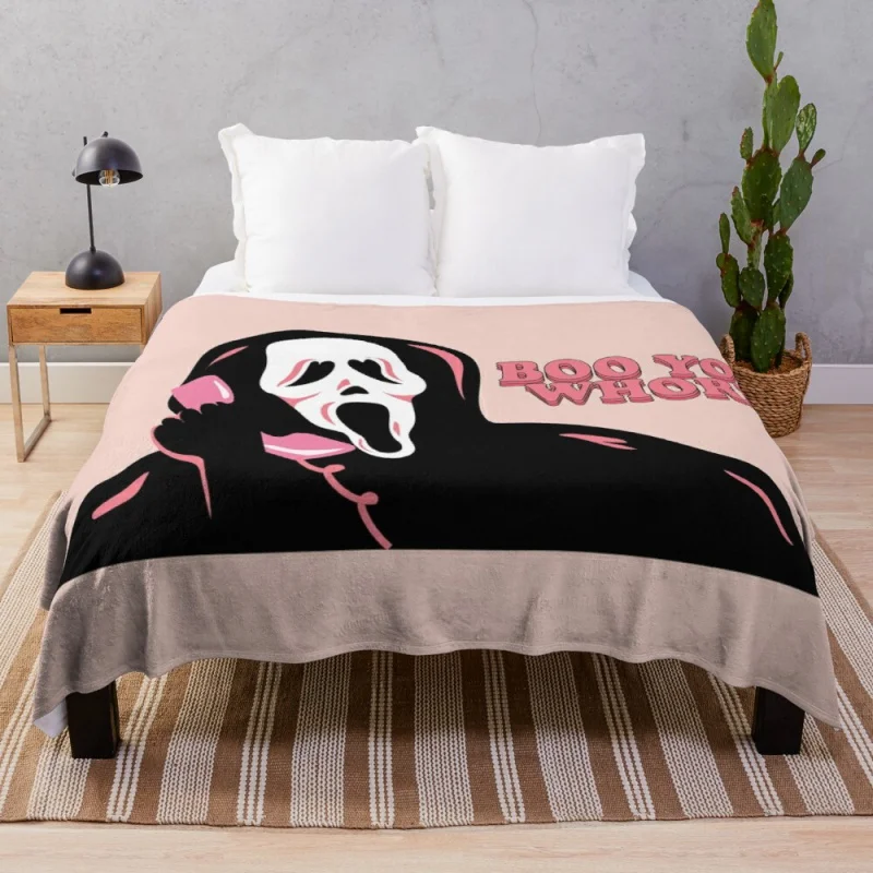 

BOO YOU WHORE Ghost Face Throw Blanket Anti-Pilling Flannel