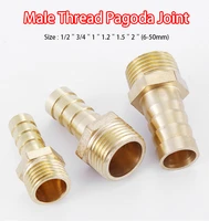 1pcs male thread pagoda jiont bsp 12%ef%bc%8234%ef%bc%821%ef%bc%82 1 2%ef%bc%82 1 5%ef%bc%82 2%ef%bc%82green head brass pipe fitting connector accessorie straight head 6 50mm